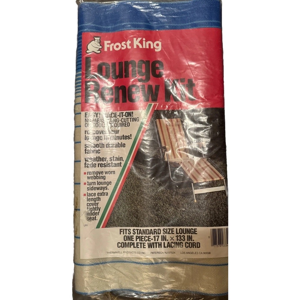 Vtg Frost King Lounge Webbing Renew Kit Blue Ivory Chaise Lacing Cord 17x133 NOS